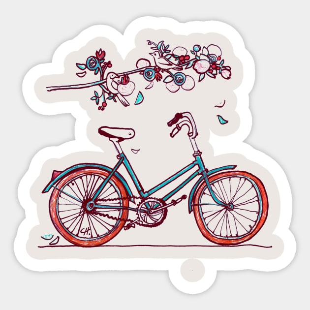 Spring bike Sticker by nataly sova